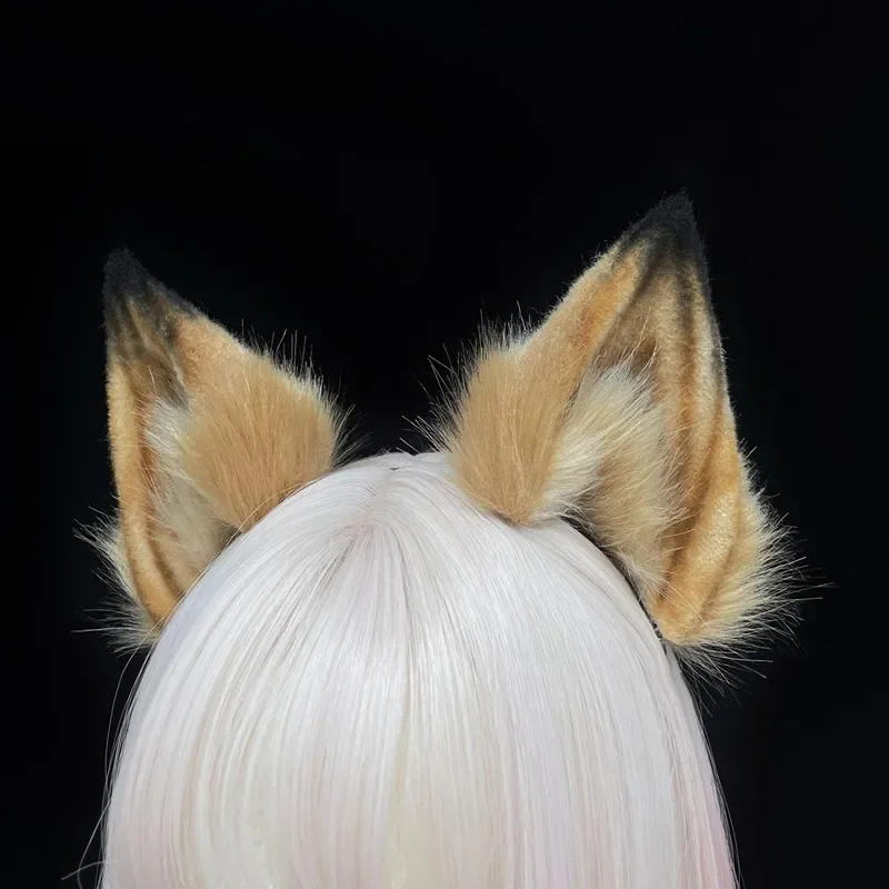 Hand-made Simulated Beast Animals Dog Wolf Fox Cat Ear Hairhoop Headwear For Halloween Christmas Game Party Cosplay Accessories