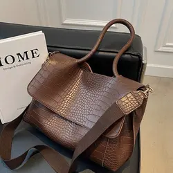 Women's Large-capacity European American New High-end Underarm Messenger Shoulder Bag Commuter Portable Tote Shoulder Bag