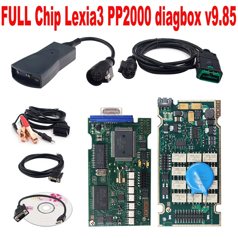 Full Chips Lexia3 PP2000 OBD2 Diagbox V9.85 Firmware 921815 for Citroen Peugeot Lexia 3 OBD2 Cable Professional Diagnostic Tool