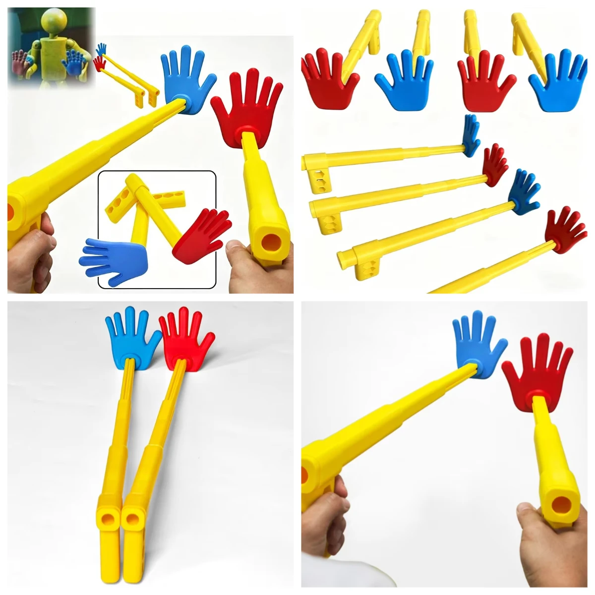 Poppy Playtime Themed 3D Printed Extendable Rock Paper Scissors Hand Toy Interactive Retractable Clapper Game Family Stress