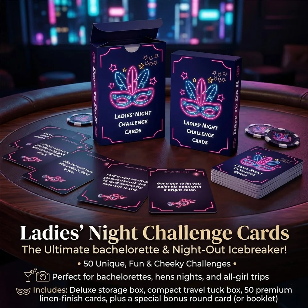 1 Deck of Board Game Cards(8.9 x 6.4 cm) - Ladies' Night Theme Cards BFF Night Out Party Board Game Cards Interactive Game Cards