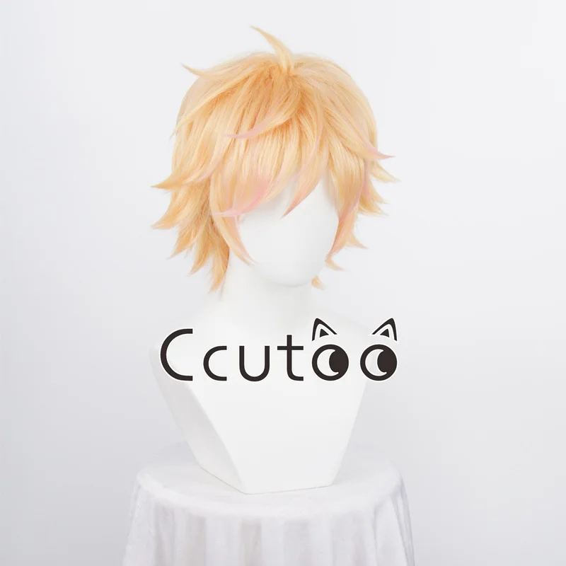 Game LOL Lovestruck Ezreal Cosplay Wig Valentine's Day Ezreal 30cm Men Cosplay Wigs Heat Resistant Synthetic Hair + Free Wig Cap