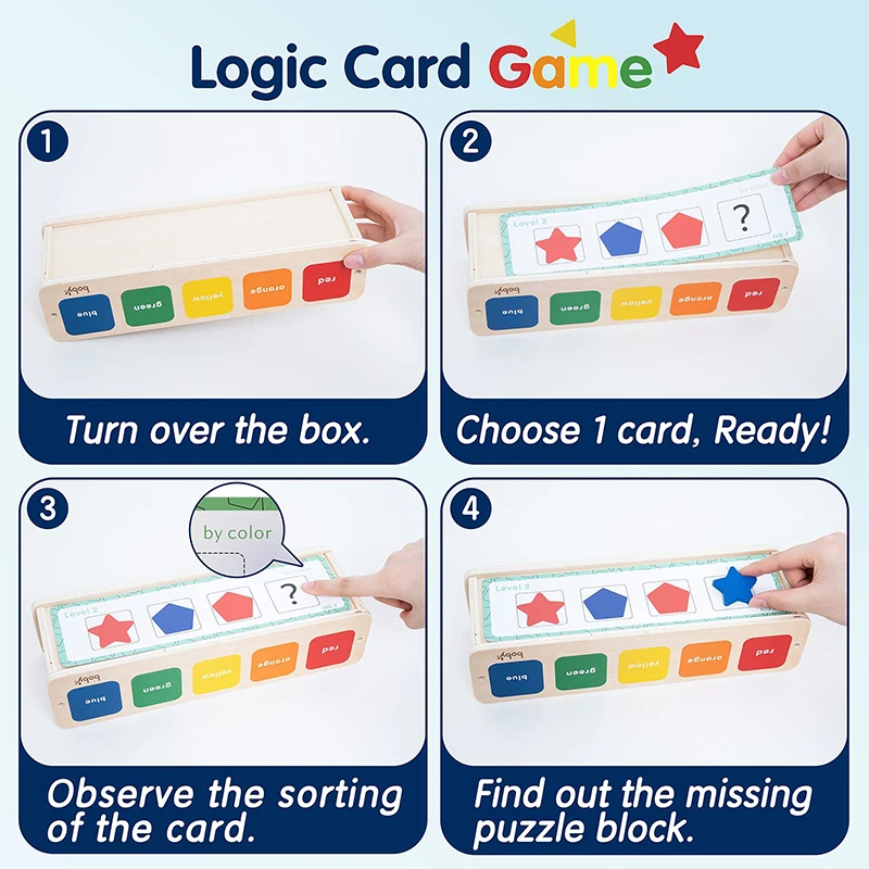 Giocattoli in legno Montessori per bambini Scatola per esercizi di smistamento sensoriale Colore e forma Puzzle di blocchi educativi precoci Giocattoli per l'apprendimento del bambino