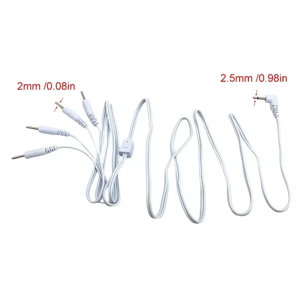 4/2 Pins Electrotherapy Electrode Lead Wires Cables for Tens EMS Massager 2.5mm Plug Connection Body Muscle Massage Stimulator