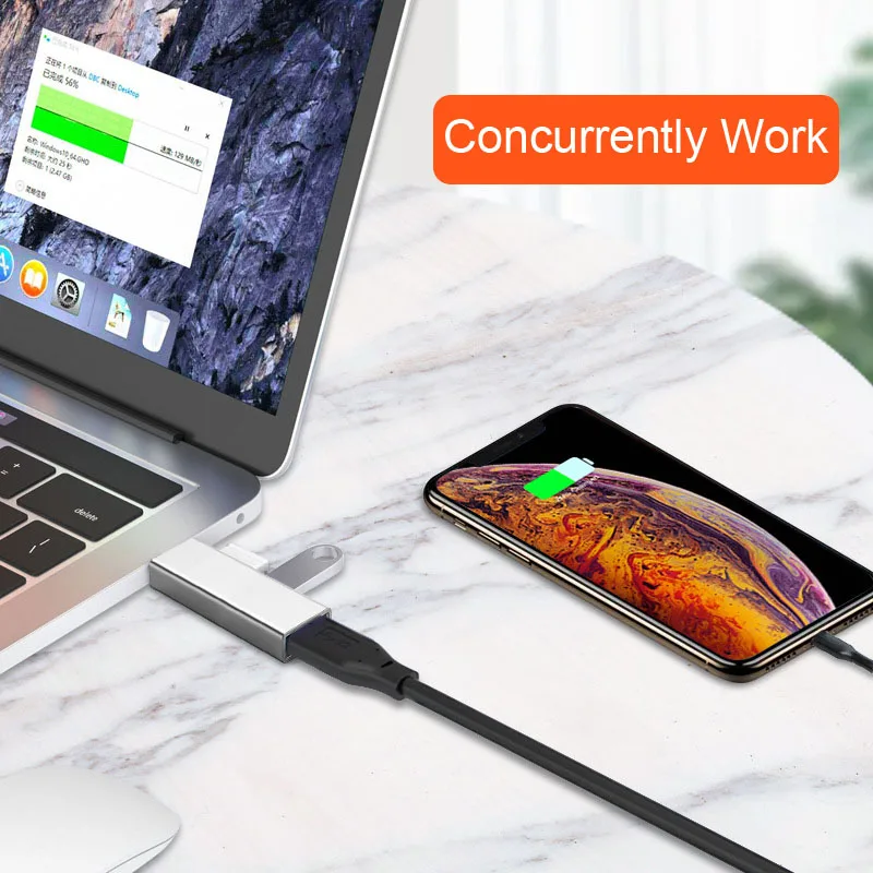 Type-c To USB 3.0+USB 2.0 Hub Extensions Ultra Slim Data Splitter For Phone Laptop Keyboard Mouse Printer,Card Reader