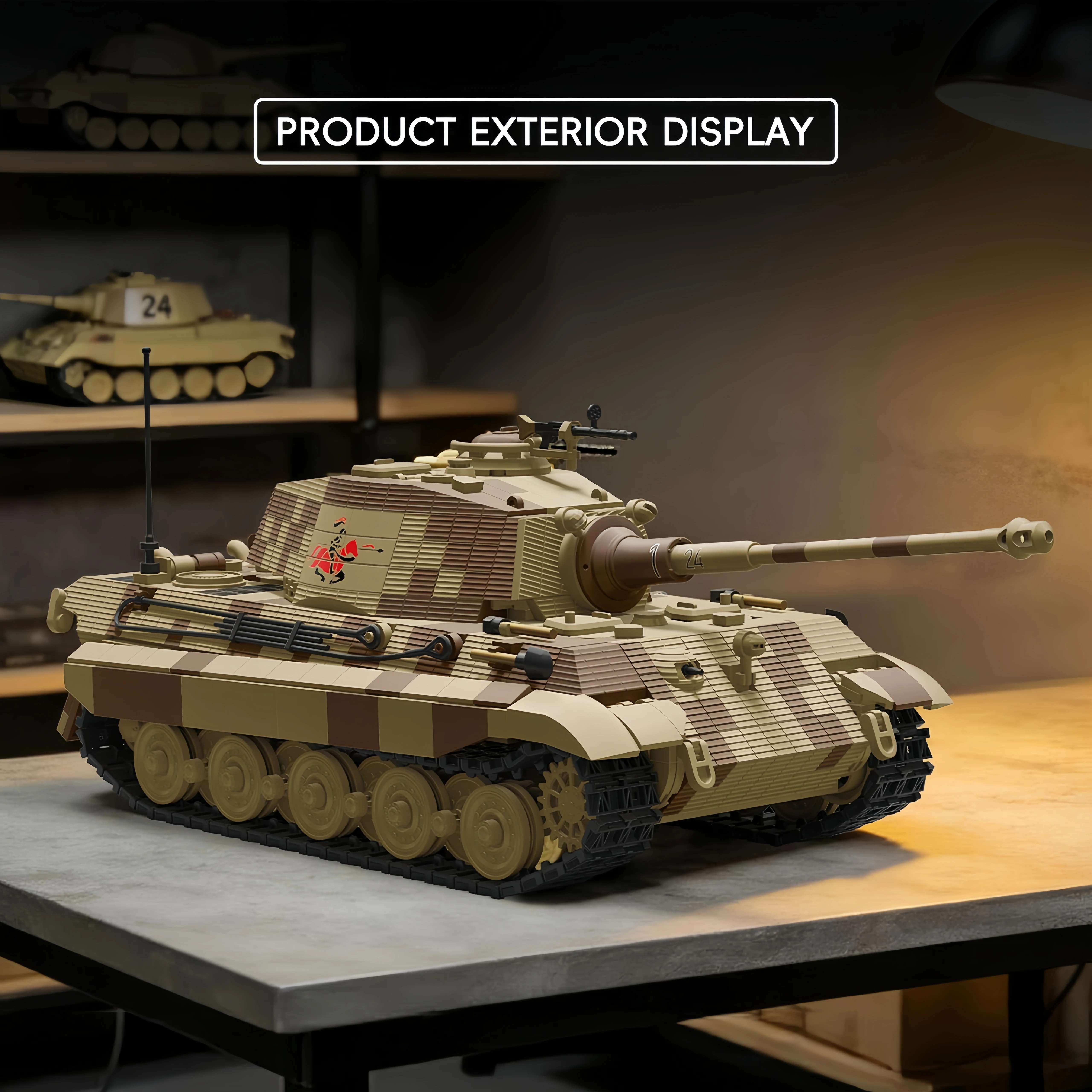 2143PCS TK8004 Military Building Blocks King Tiger Heavy Tank Panzer VI Ausf.B Model Armored Vehicle Toy for Adults