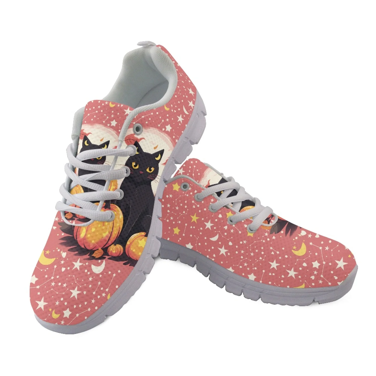 Coloranimal Black cat Soft Walking Shoes for Men Mesh & EVA Sole Running Shoes New Arrival