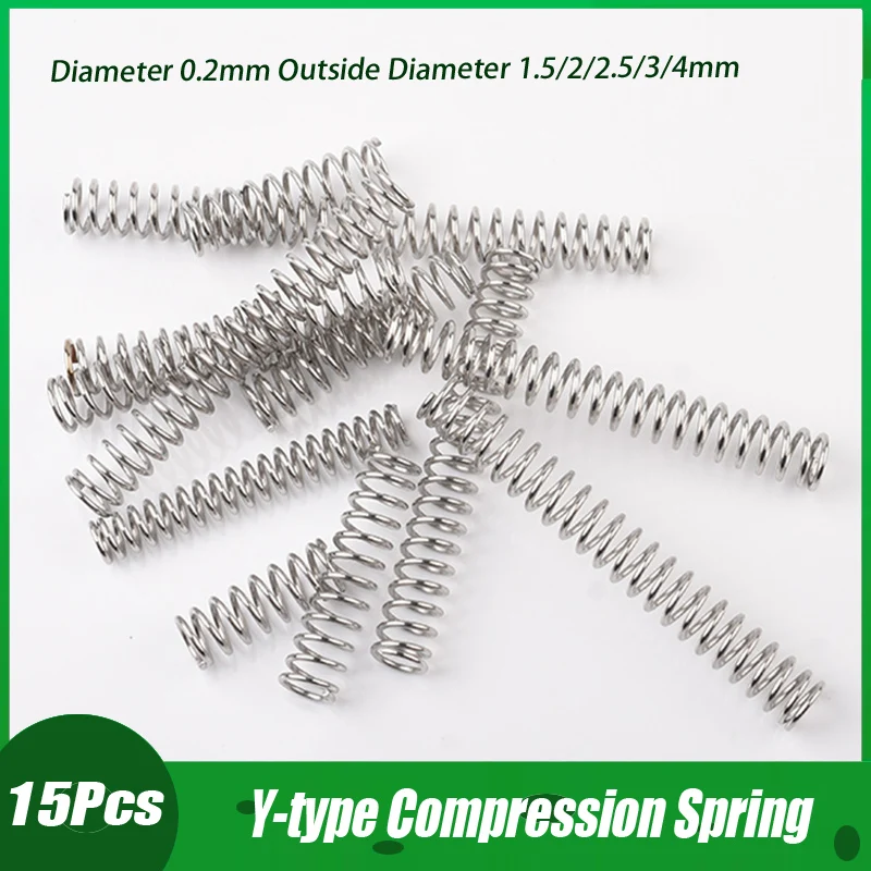 

304 Stainless Steel Y-type Compression Spring, Return Spring Steel Wire Diameter 0.2mm Outside Diameter 1.5/2/2.5/3/4mm