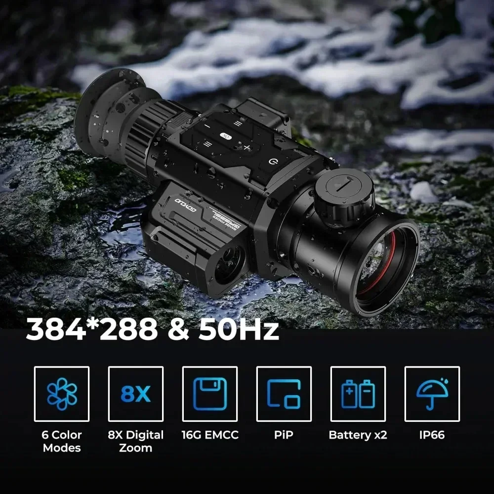 Factory Thermal Imaging Night Vision Scope Telescope 384x288 (50Hz) 35mm Lens Zoom 1-8X Thermal Scope for Hunting