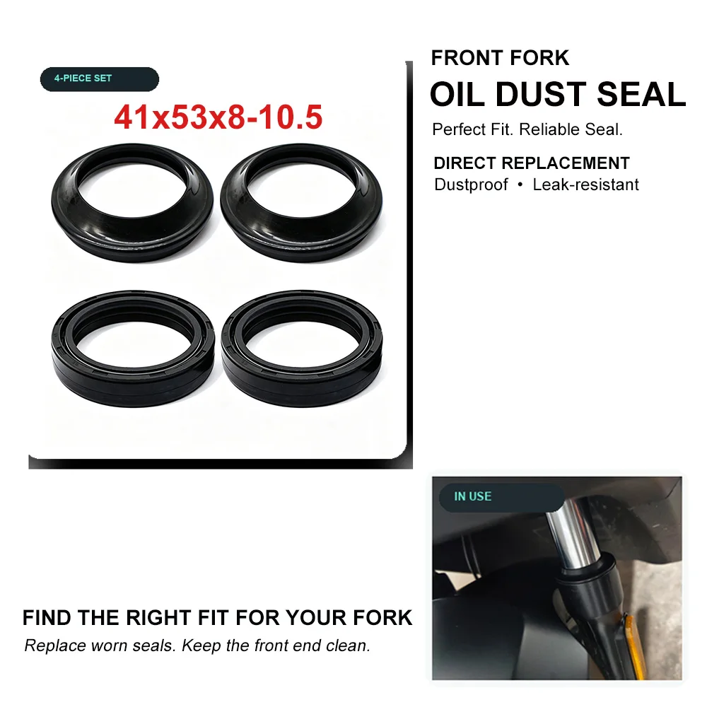 41x53x8/10.5 41 53 8/10.5 Fork Dust Oil Seal For Yamaha V-Star 650 950 1100 1300 XVS650 XVS950 XVS1100 XVS1300 MT07 FZ07 XSR 700