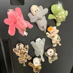 Cartoon Panda Lion Refrigerator Sticker Creative Home Simulation Animal Refrigerator Sticker Plush Doll
