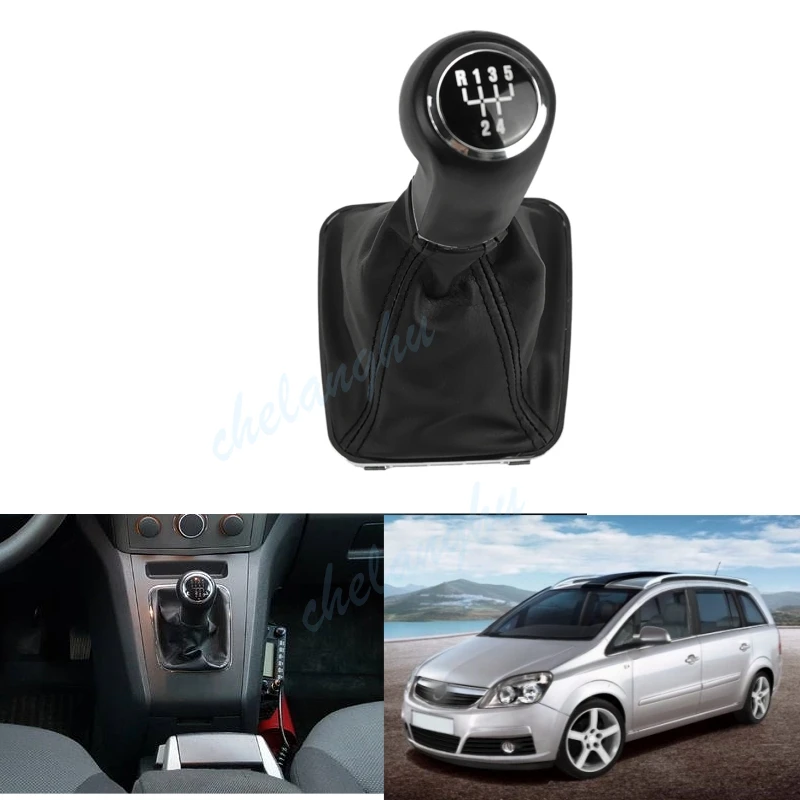 

5-скоростная ручка переключения передач с чехлом из искусственной кожи для Opel Zafira B 2005 2006 2007 2008 2009 2010, автомобильные аксессуары