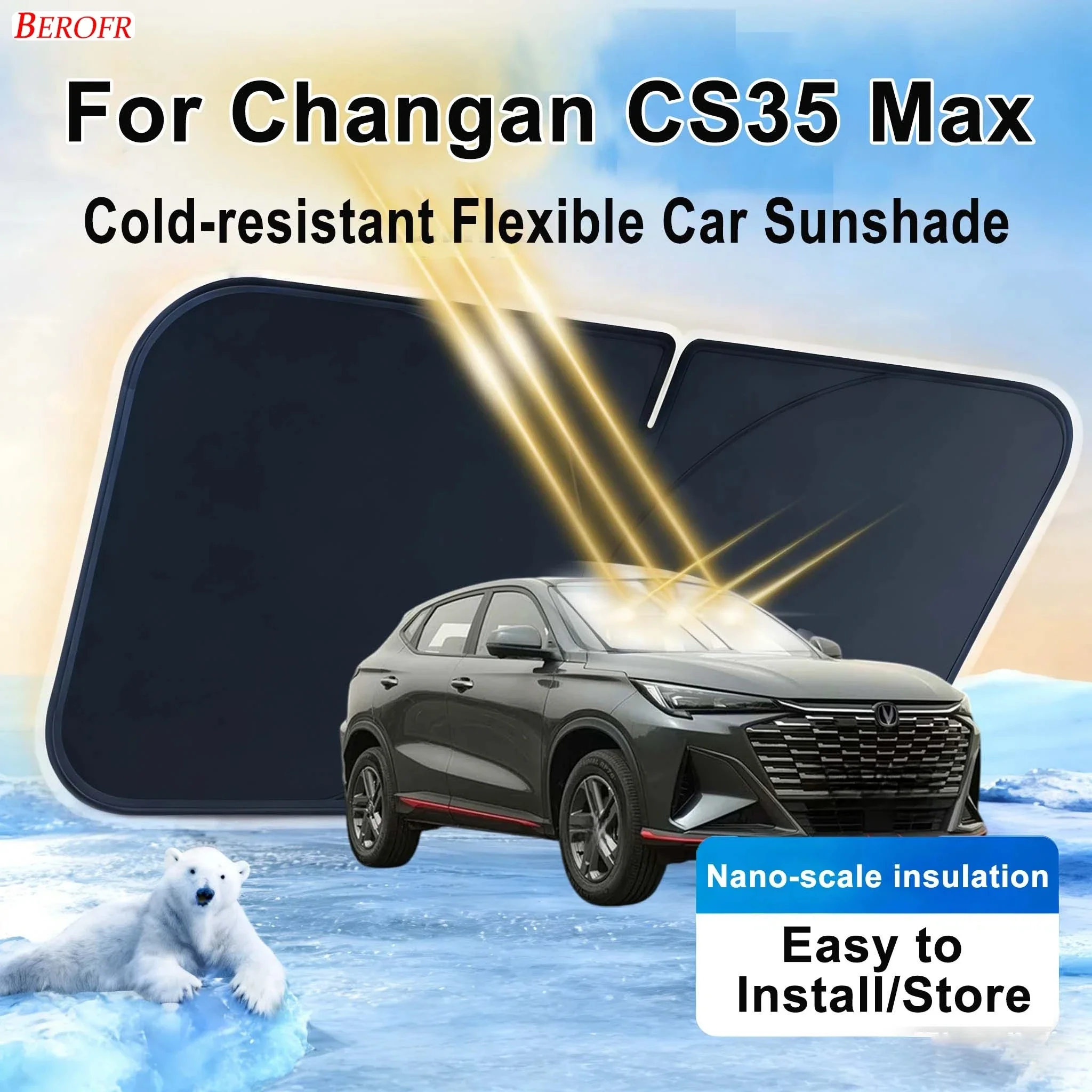 For Changan CS35 Max 2023-2026 Car Windshield Sunshade Cover Front Window Sun Shade Heat Insulation Summer Auto Accessories