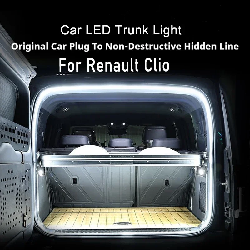 

Светодиодные полосы заднего багажника, декоративная лампа для интерьера багажника, подходит для Renault Clio, авто аксессуары для интерьера