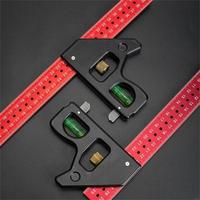 Heavy Duty Woodworking Combination Angles Ruler Aluminum Alloy Ruler 90/45 Degree Measuring Tool with Level & Needle