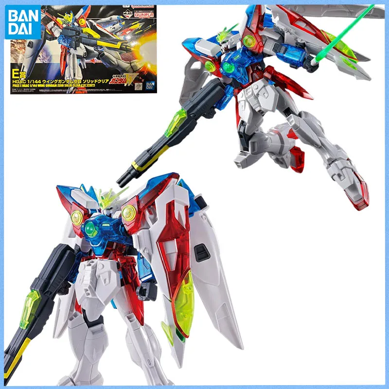 

BANDAI Genuine PRIZE E HGAC 1/144 WING GUNDAM ZERO SOLID CLEAR Anime figure Movable toy Action Figures Doll for Collectors