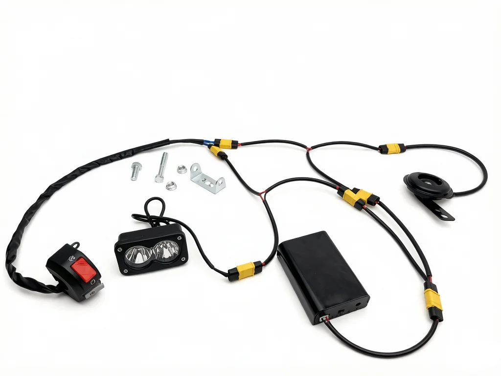 Wintai Battery Powered Baja Light LED Headlight and Speaker Combo Kit, Plug and Play, No Wiring Required, All Pre-wired XT60