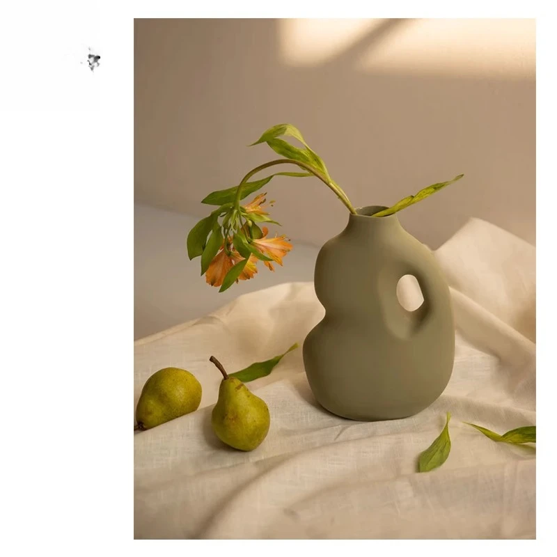 

Handmade ceramic vase, sculptural sense, living room Nordic, tabletop textured flower ware