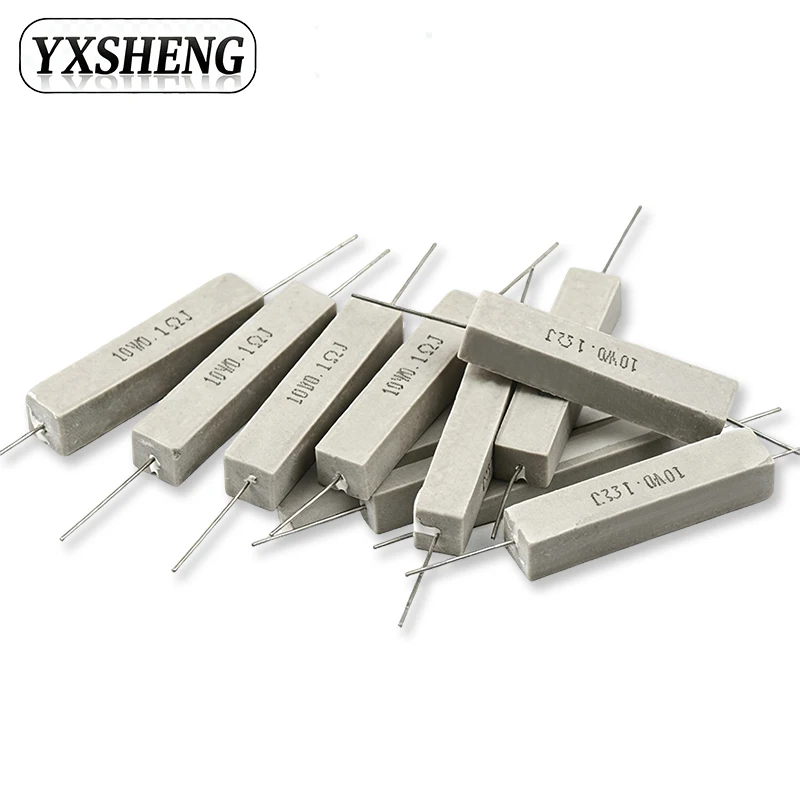 10PCS Cement Resistance 10W 1R ~ 10K Ohm 5% 1R 2R 5R 8R 10R 47R 100R 1K 10K Ohm 1 2 5 8 10 47 100 ohm Cement Resistor