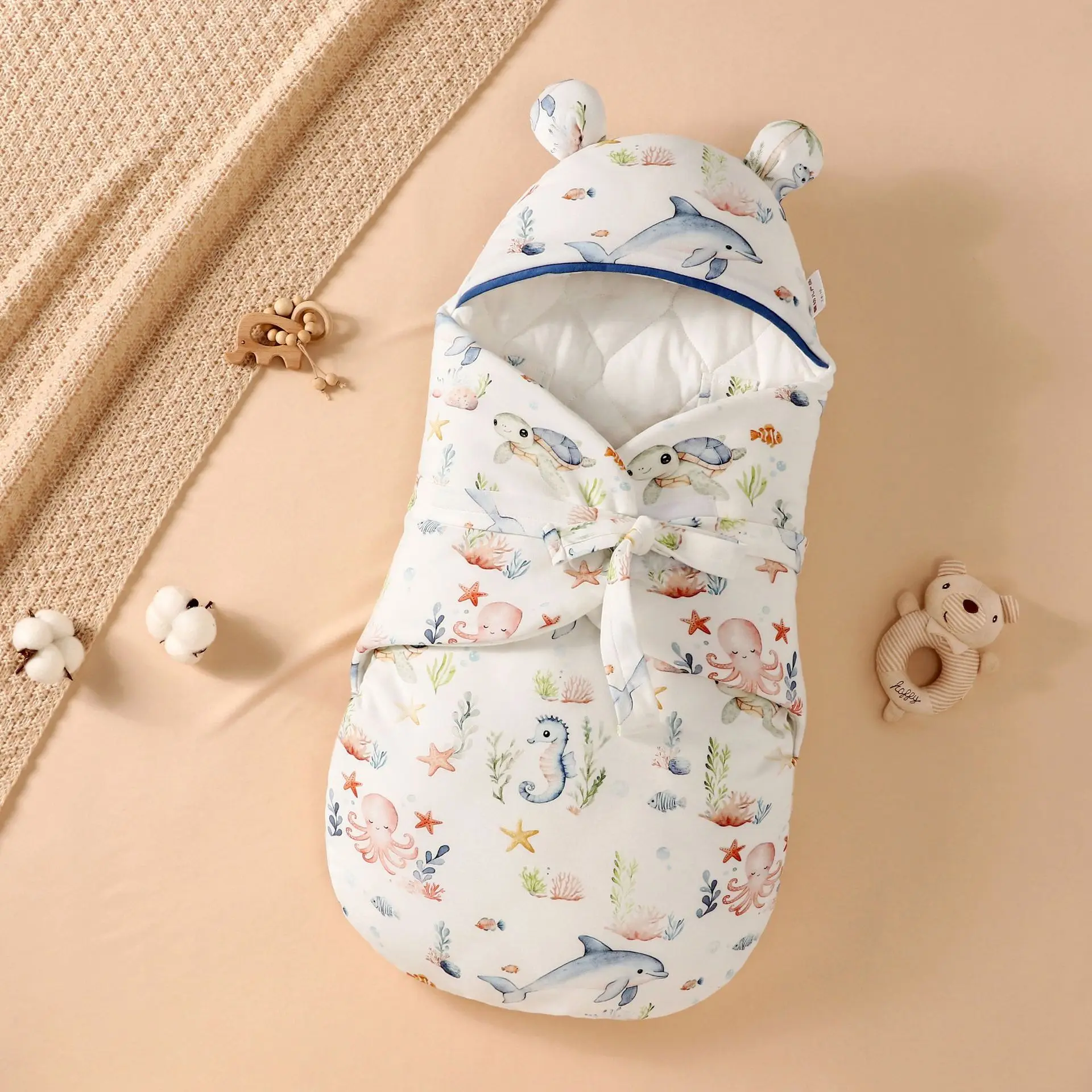 Baby Blanket Spring Autumn Cotton Newborn Swaddle Blanket  Adjustable Infant Sleeping Blanket Wraps Cute Kawaii Baby Swaddling