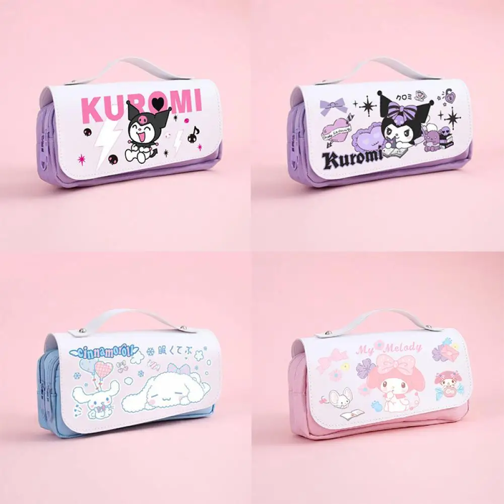 Sanrio Kuromi Melody Cinnamoroll Pencil Cases Large Capacity Pencil Bag Pouch Holder Box Gift for The Start of The School Season