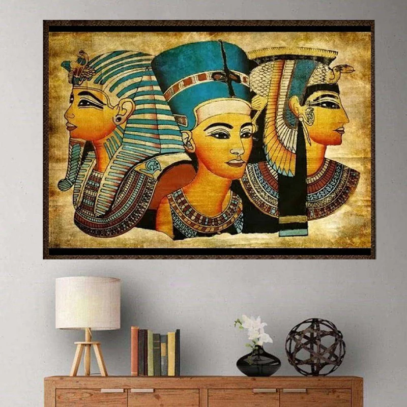 Ancient Egypt Murals 5D Diamond Painting Portrait Diamond Mosaic Abstract Diamond Embroidery Painting DIY Rhinestone Home Decor