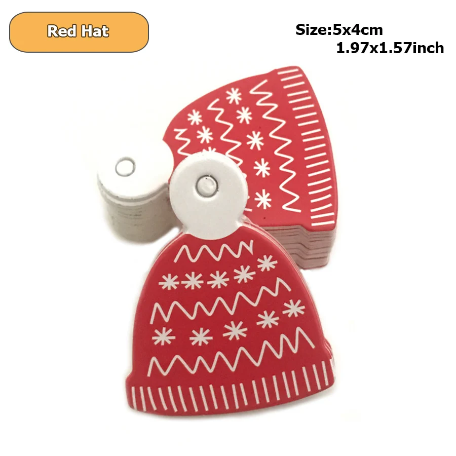 50 sztuk świąteczne przywieszki papierowe Mini święty mikołaj wiszące ozdoby karty do pakowania ciasteczek ciasteczek dekoracje DIY rzemiosło tagi — zdjęcie 6