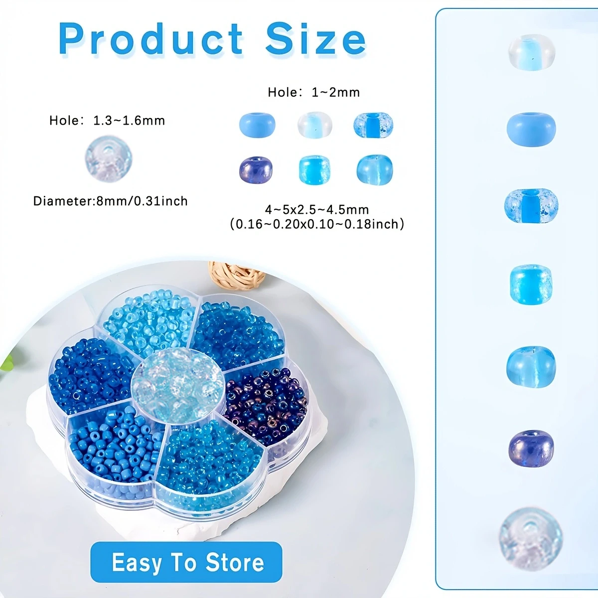 650 + Pcs 4mm 푸른 유리 씨앗 구슬 6/0 - Seed Bead Tube 리뷰 및 가격