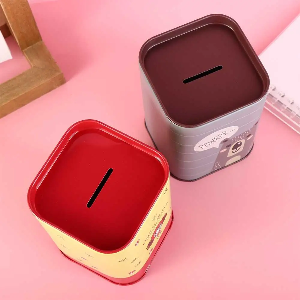 Zabawka dla dzieci, żirafa z kreskówki, zwierzę, pojemna puszka z blachy, dekoracja domu, skarbonka na monety, metalowa skarbonka, pudełko na pieniądze.