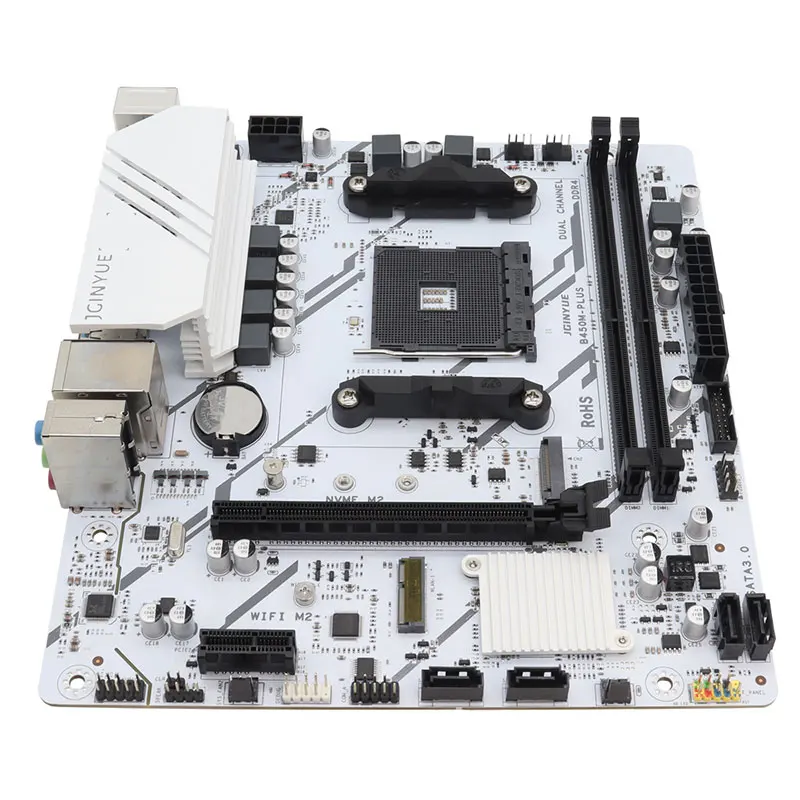 JGINYUE B450M PLUS ARGB Motherboard AM4 Supports Ryzen 2000-5000 CPU EXPO PC desktop DDR4 M.2 NVME view 3
