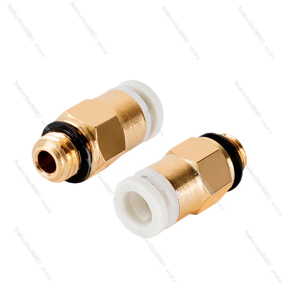 3D Printer Accessories Gold & Small Pneumatic Connector KJH04-M6 Mk8 Extruder Pneumatic Connector PC4-M6X1