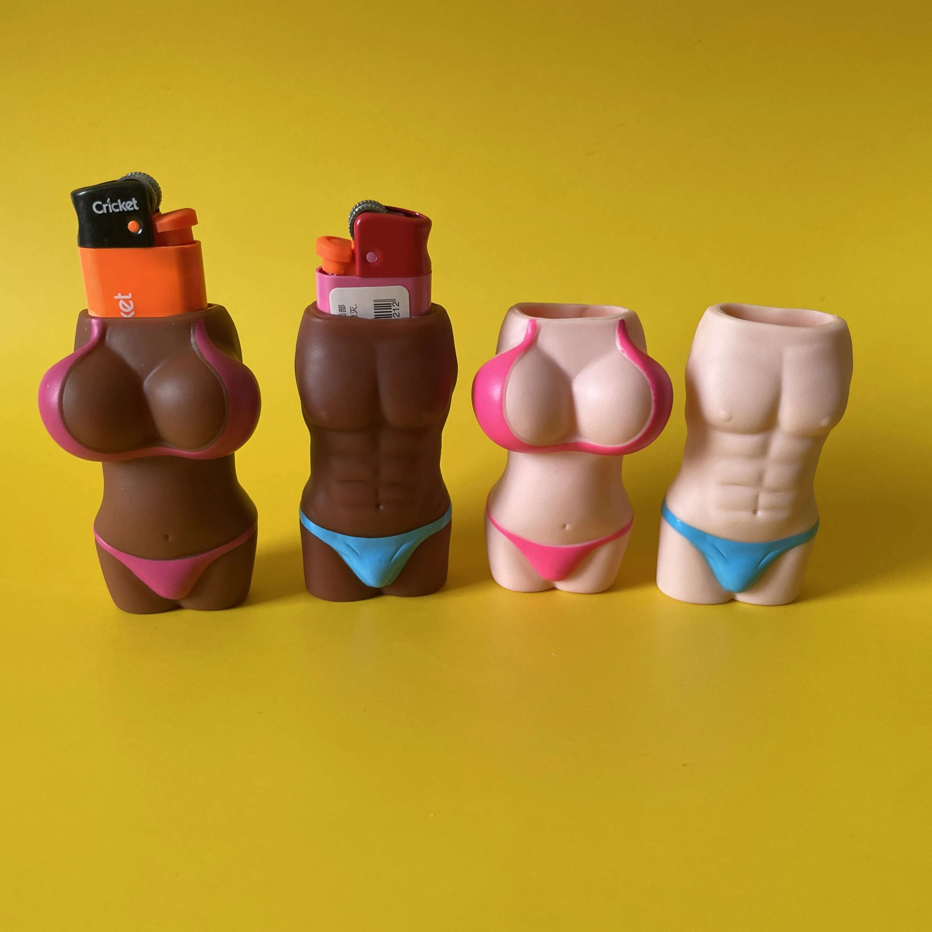 Silicone Sexy Bikini Man and Lady Lighter Case Protective Shell