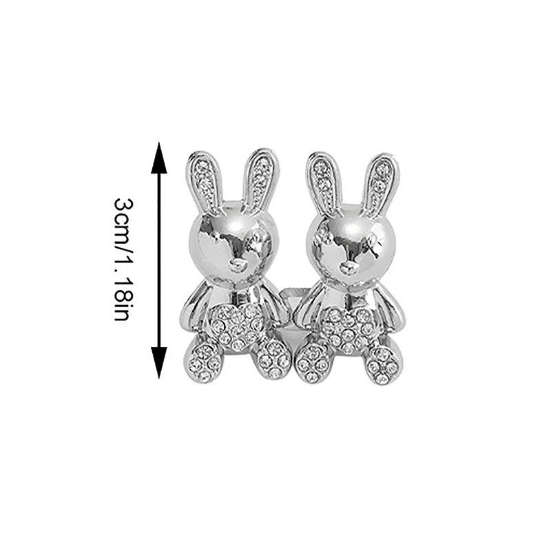 Metal Rhinestone Rabbit Waist Buckle Cute Bunny Adjustable Waist Tightener No Sewing Required Waist Buckle