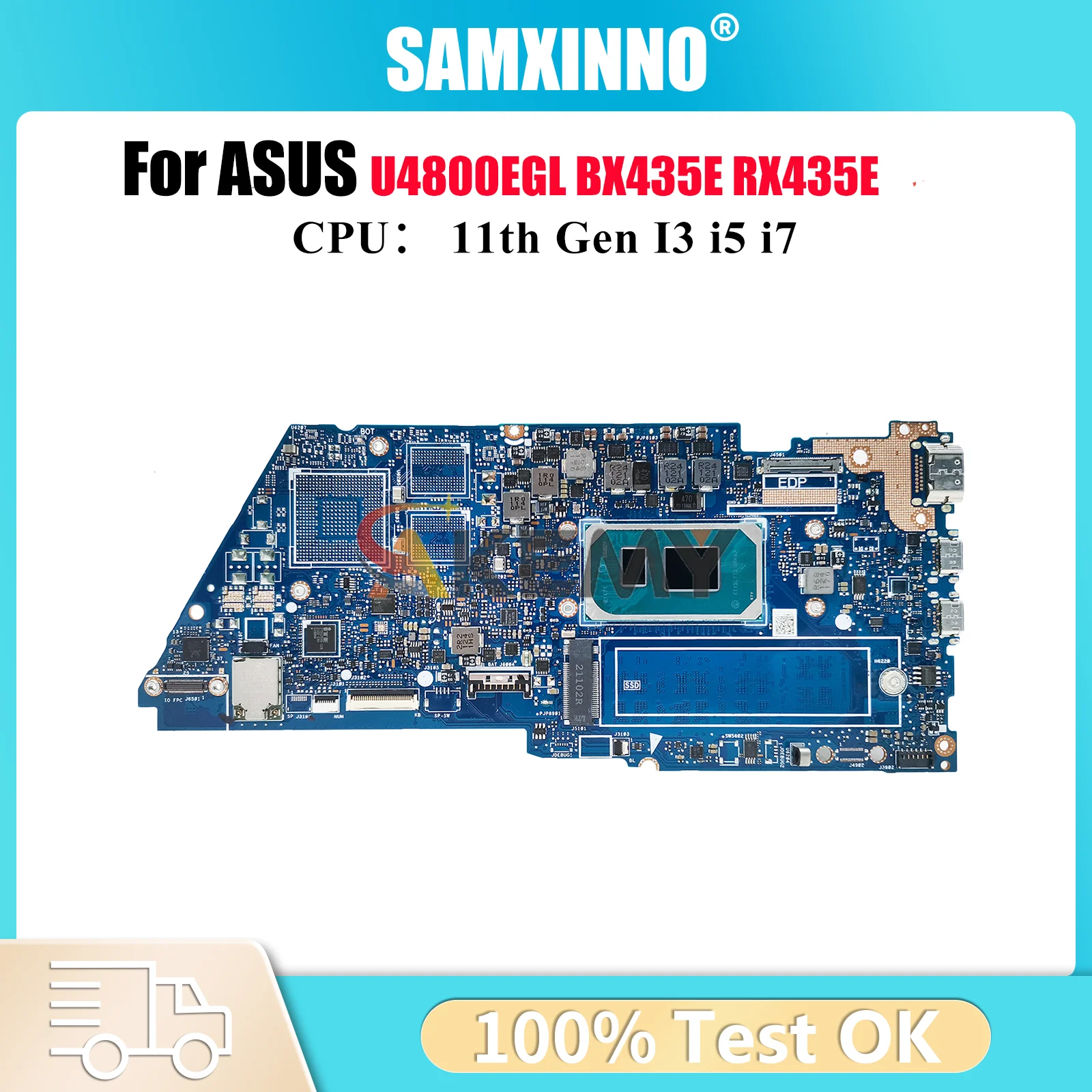 

UX435EA Laptop Motherboard For ASUS ZenBook UX435EG RX435E BX435E UX435E U4800EGL UX435EA Mainboard With 11th Gen I3 i5 i7 stk