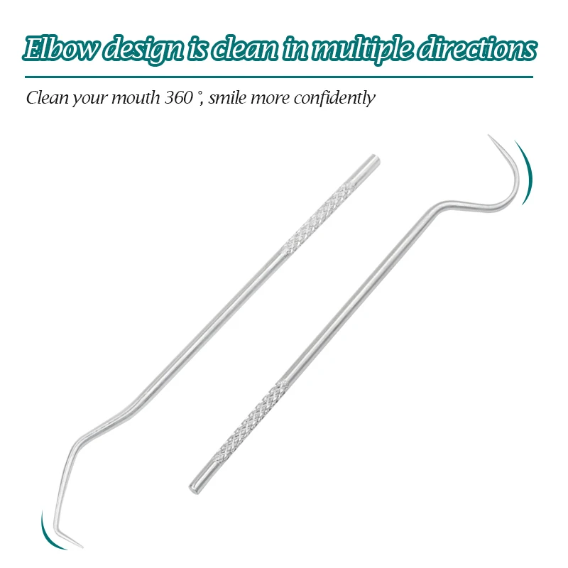 7pcs aço inoxidável Toothpick Set ferramentas de limpeza dentes portáteis Tooth Flossing reutilizáveis Toothpicks Tartar remoção Cleaner