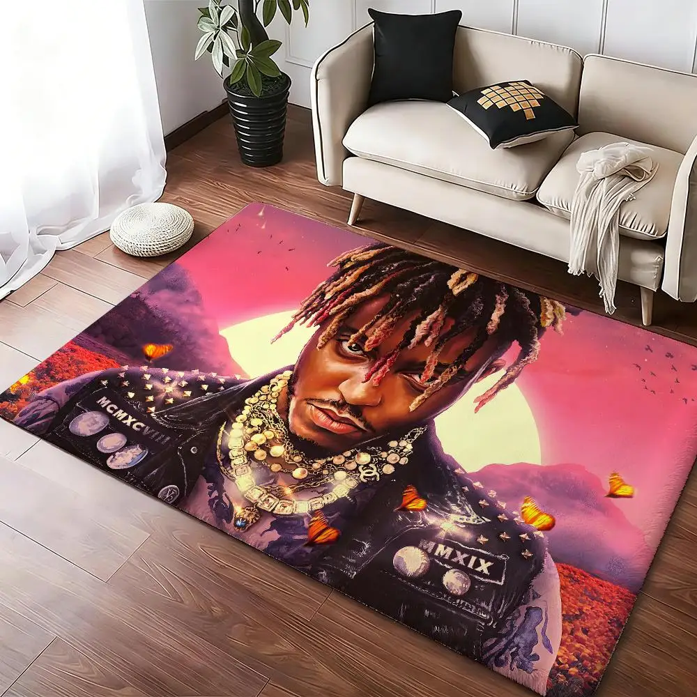 Famous Singer J-Juice WRLD Floor Mat Soft Thickened Absorbent Non-Slip Bedroom Living Room Door Mat Home Decor Flannel Rugs
