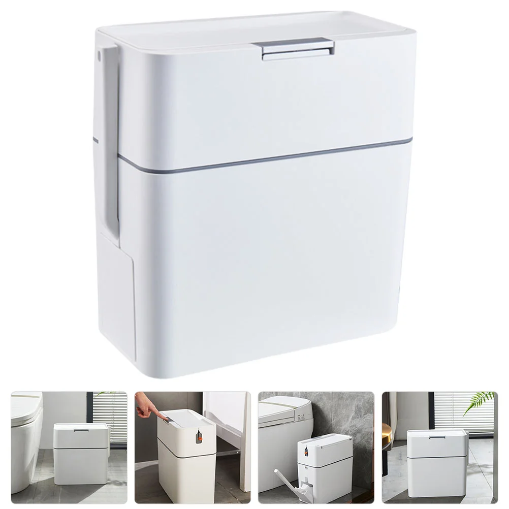 

Small Kitchen Trash Can with Lid Bedroom Rubbish Bin Garbage Bathroom Waste Dustbin Bucket Toilet