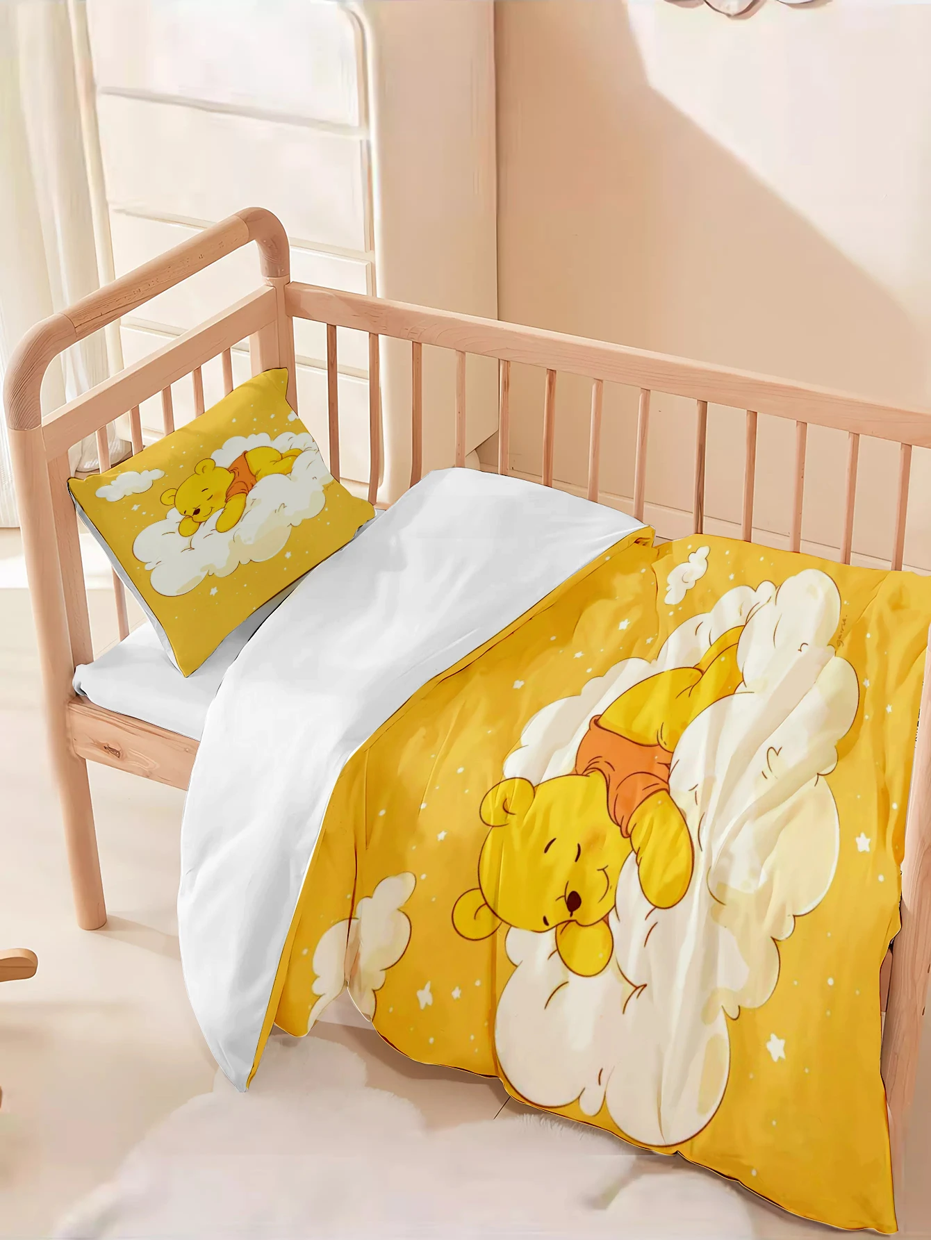 ويني ذا بوه ميلودي بيبي/طفل (بدون مواد ملء) طقم غطاء لحاف طقم لحاف طقم سرير أطفال ثلاثي الأبعاد مكون من قطعتين