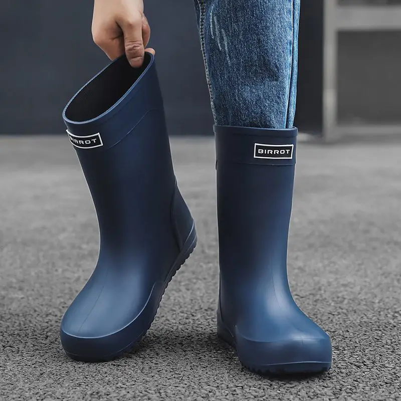 

Водонепроницаемые мужские непромокаемые сапоги шеф-повара для кухни, удобные резиновые сапоги на плоской подошве для взрослых, новинка Mud 2025, оригинальная нескользящая рабочая мужская обувь
