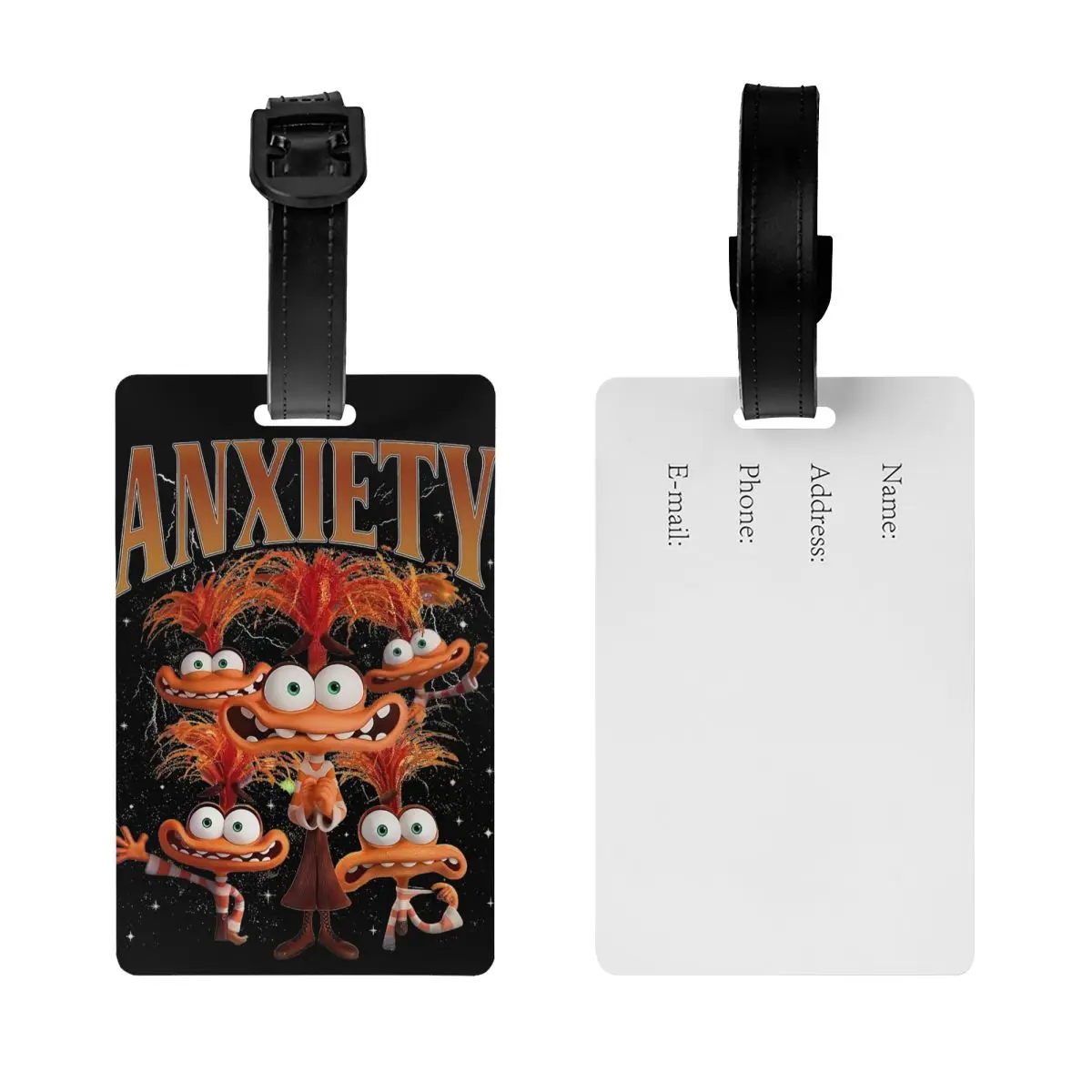 Luggage Tag Anxiety Inside Out Suitcase Silica Gel Cartoon Portable Label ID Address Luggage Bag Case Tags Suitcase Tag Gifts