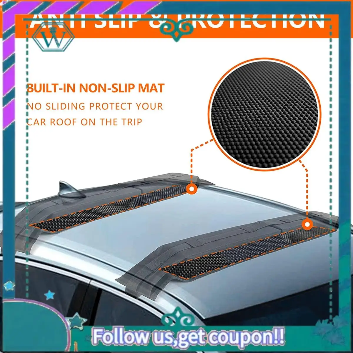 

AA92-автомобильные мягкие накладки на багажник на крышу, багажник для каяка, доски для серфинга-SUP, аксессуары для каноэ и каяков