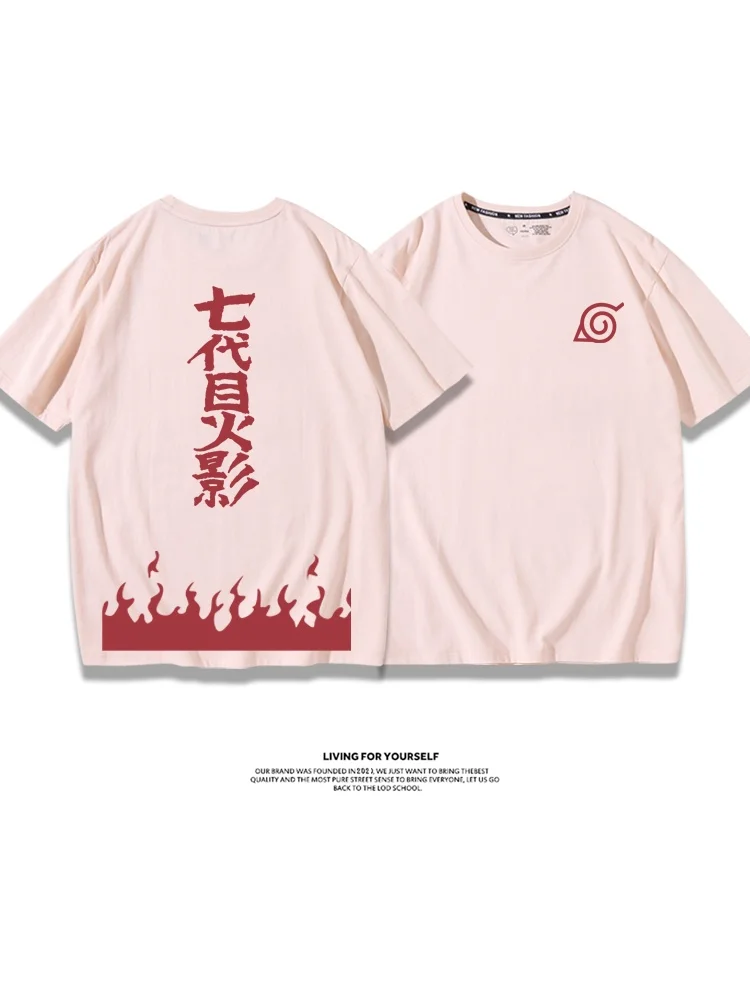 تي شيرت رجالي بأكمام قصيرة مستوحى من أنمي ناروتو، زي تنكري عصري للصيف، قميص فضفاض من القطن مطبوع وقابل للتنفس #3