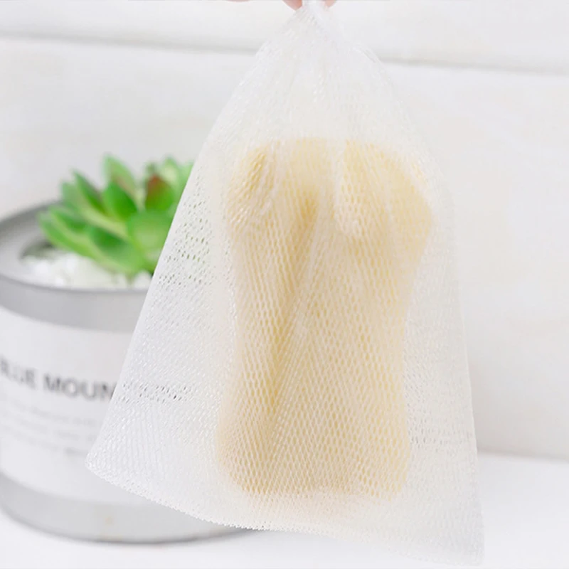 Soap Manual Foaming Net 10/20Pcs Drawstring Double-Layer Net Shower Products For Home And Travel Storage