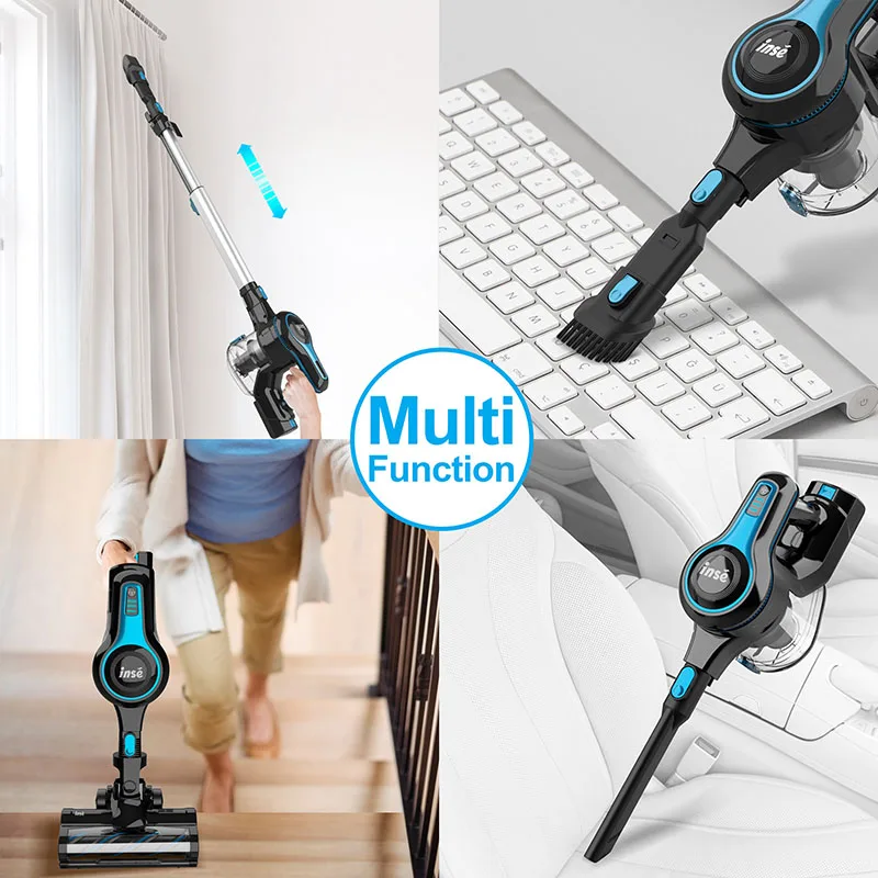 Aspirapolvere senza fili 12Kpa 130W aspirapolvere a bastone leggero fino a 40 minuti di autonomia 2200mAh batteria ricaricabile 6-in-1