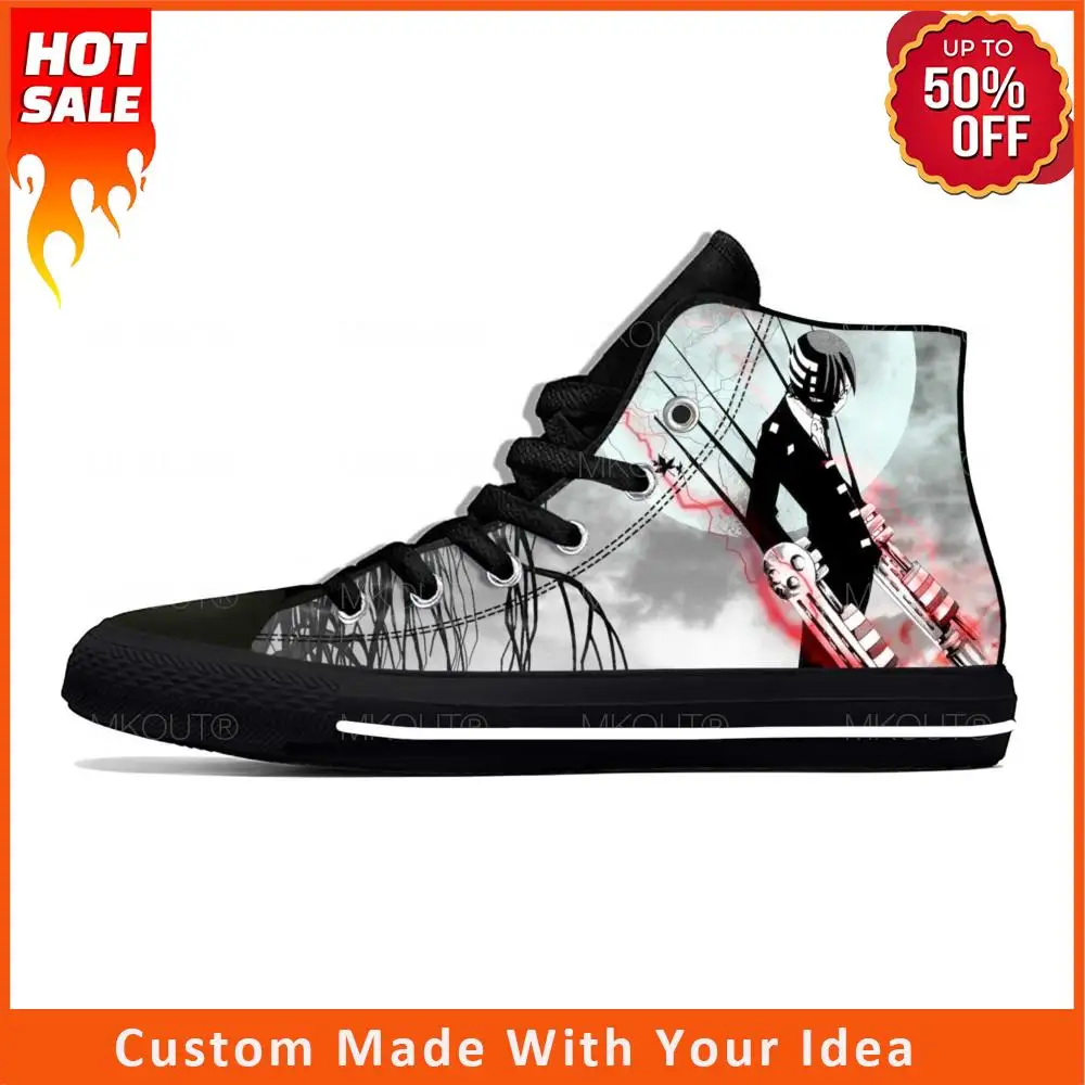 Hot Japanese Anime Manga Soul Eater Death the Kid Casual Cloth Shoes High Top Lightweight Breathable 3D Print Men Women Sneakers