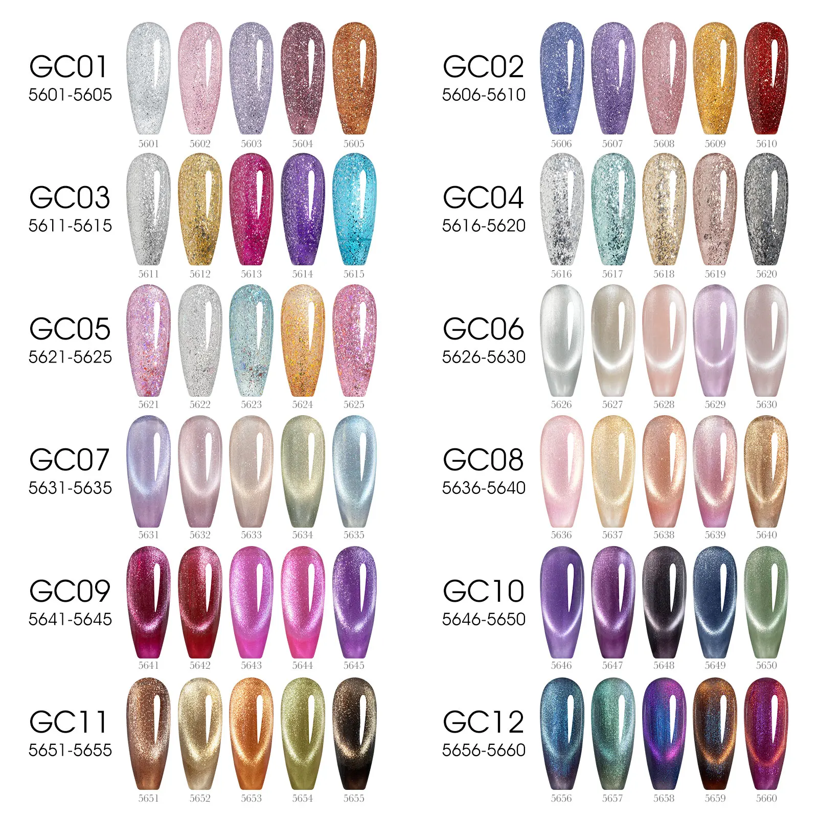 5 Stück Venalisa HEMA/TPO-freier Cat Eye Gel Magnet Ultra Flash Nagellack Diamant-Glitzer UV LED Lackiergel – Detail 7