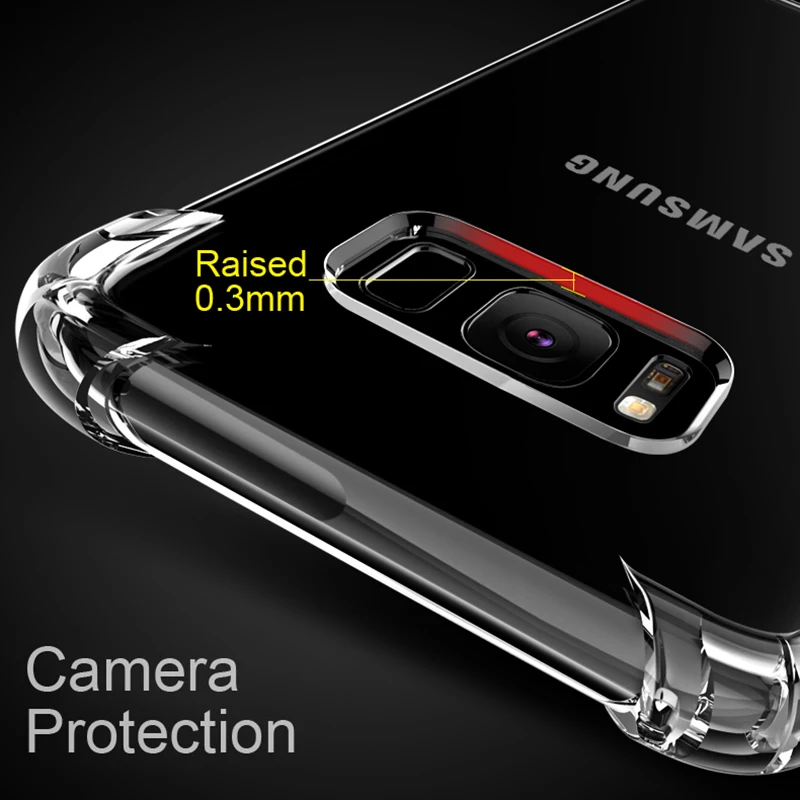 Luxury Air Bag Shockproof Clear Case For Samsung Galaxy S8 S10E S20 S21 FE S22 Ultra S10 S9 S7 Note 8 9 10 20 Plus Cover Fundas