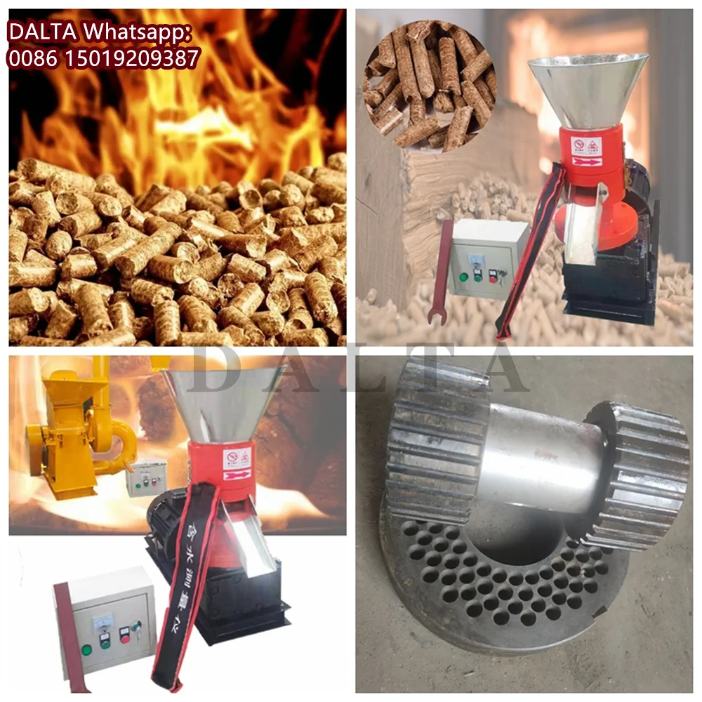 100-150กิโลกรัม/ชั่วโมงชีวมวลการเผาไหม้ไม้เม็ดเครื่องขี้เลื่อยเม็ดลูกกลิ้งหมุนแบน Die เม็ดเครื่อง