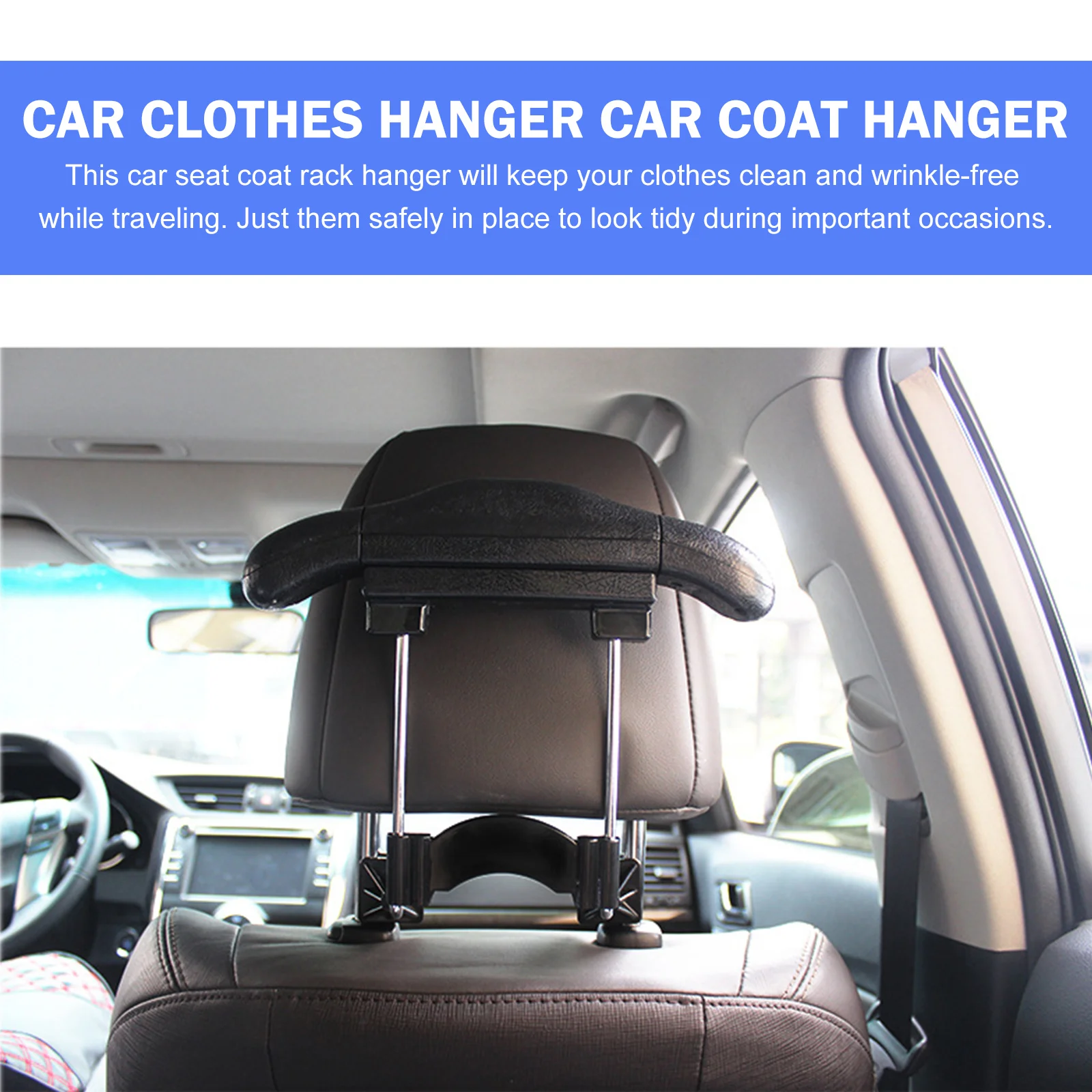 Perchero para reposacabezas de asiento de coche, Mini percha para abrigos, trajes, camisas (gris), percha para ropa de coche