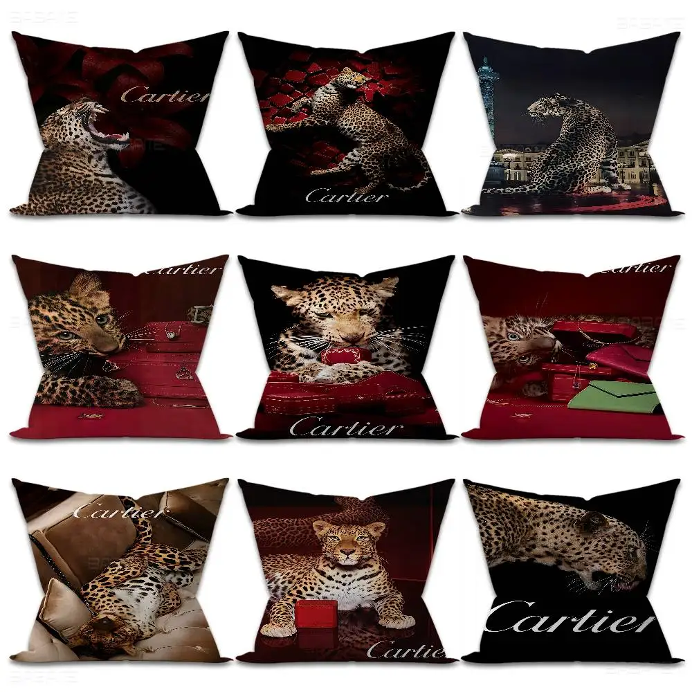 Luxury C-CarTierS Fashion Design Pillow Covers Cartoon Sofa Decorative Home Double-sided Printing Short Plush Cute Cushion Cover